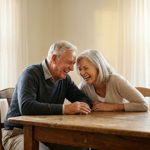 Senior couple enjoying a conversation